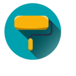 acebc712d30fd76938c70e80396aac2d icono de rodillo de pintura redondo